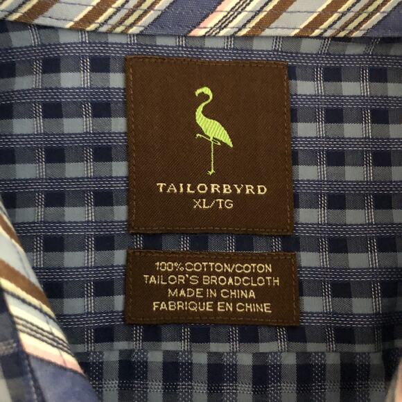 Tailorbyrd Mens Flip Cuff Long Sleeve Button Front Shirt Color Blue Size XL - Picture 8 of 10